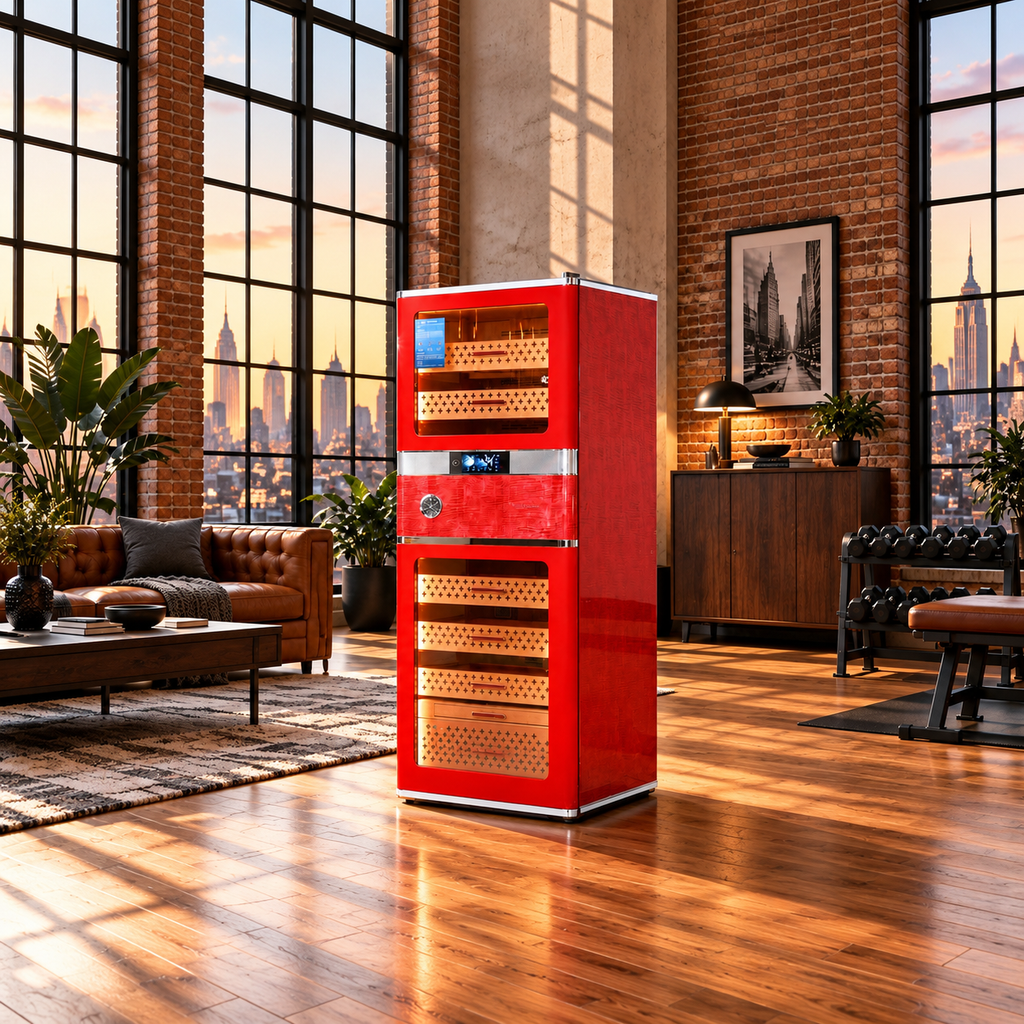 VITOLIA COLLECTION – Armoire à cigares rouge haut de gamme