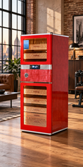 Armoire à Cigares Rouge avec Tiroir – Cave Cigare de Conservation VITOLIA COLLECTION