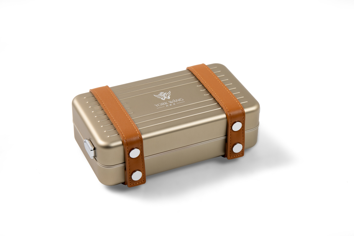 VITOLIA COLLECTION – Coffret de voyage 8 cigares – Cave Cigare – Argent & Orange